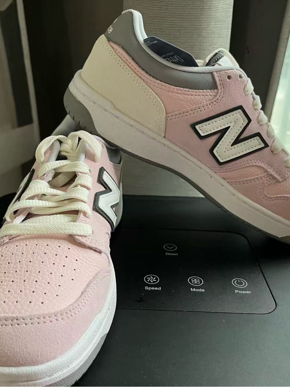 New Balance Women Pink and White Low-Top Sneakers